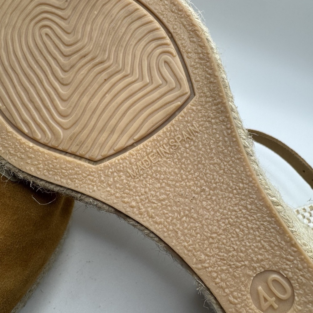 Paseart Suede Leather Esparille Wedge Shoes Made In Spain Size 40  (7.5 uS) - Picture 8 of 13